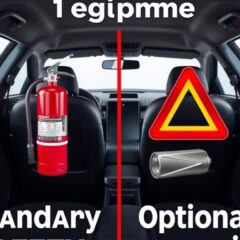 Różnica między wyposażeniem obowiązkowym a zalecanym w samochodzie – co grozi za brak?